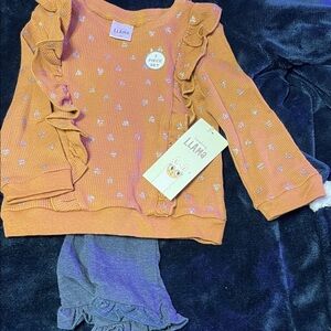 Kids Matching Set - Orange and Gray